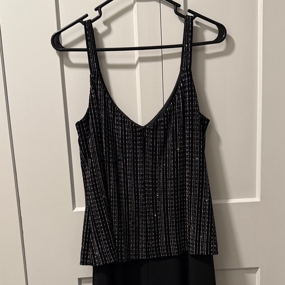 Alex Evenings Elegant Black Dress with Silver Detailing - Picture 6 of 10